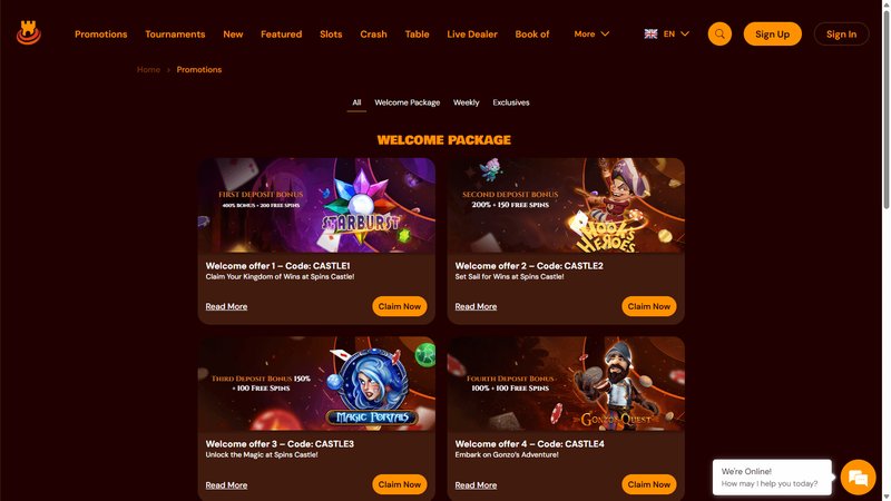 What is Spins Castle Casino in the UK?